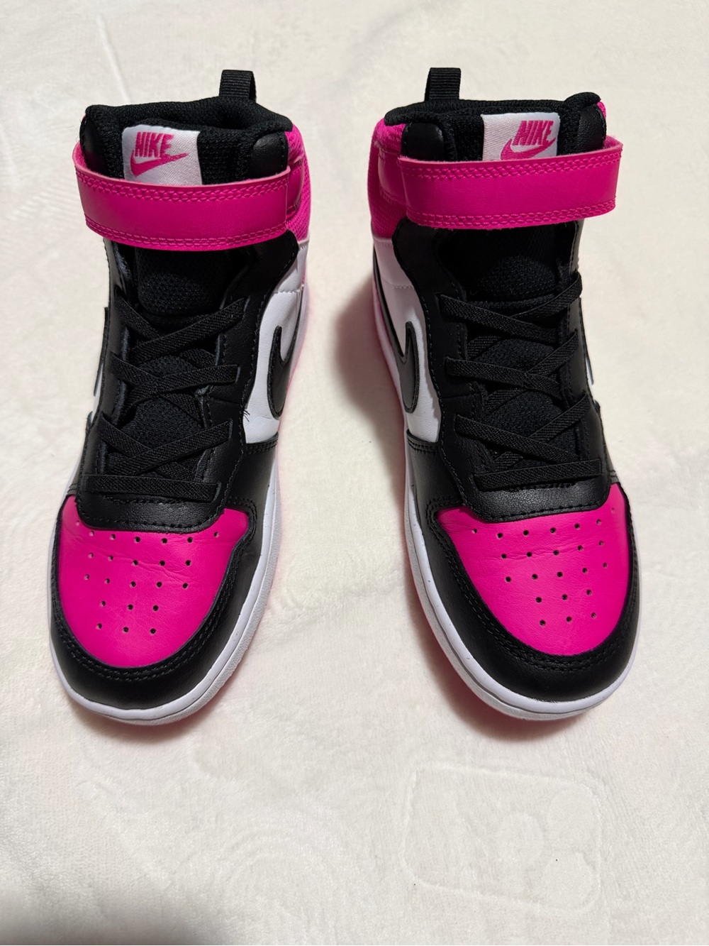 Nike Kids High-Top Sneakers - Black / White / Hot Pink